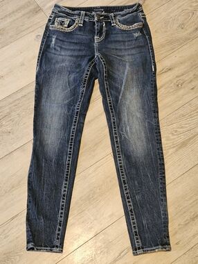 Vigoss Jeans Embroidered Chelsea/Boyfriend Women's S 1/2 L29 Heritage Fit